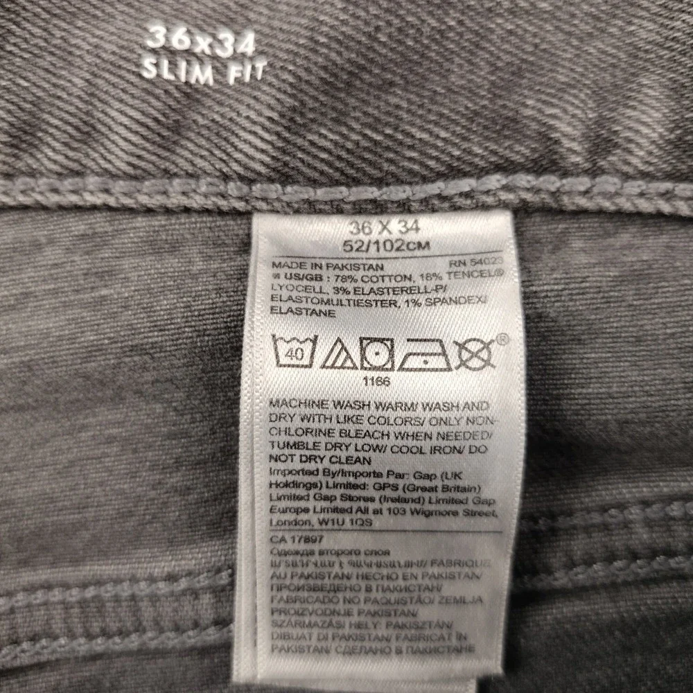 Banana Republic Legacy Jeans Mens 36x34 Slim Stone Gray Stretch EUC